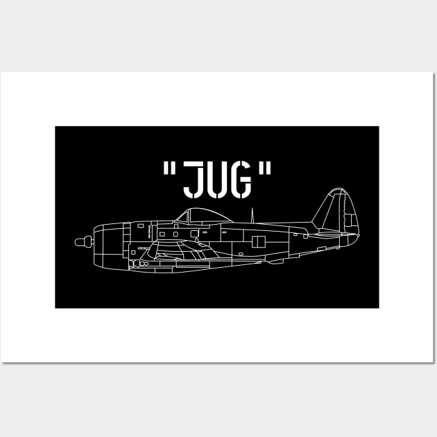 Republic P-47D Thunderbolt "Jug" Wall Art by BearCaveDesigns